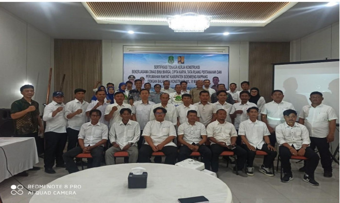 SERTIFIKASI TENAGA KERJA KONSTRUKSI BEKERJASAMA DINAS BINA MARGA, CIPTA KARYA, TATA RUANG, PERTANAHAN DAN PERUMAHAN RAKYAT KABUPATEN SIDENRENG RAPPANG DENGAN BALAI JASA KONSTRUKSI WIL. VI MAKASSAR KUALIFIKASI PELAKSANA SALURAN IRIGASI